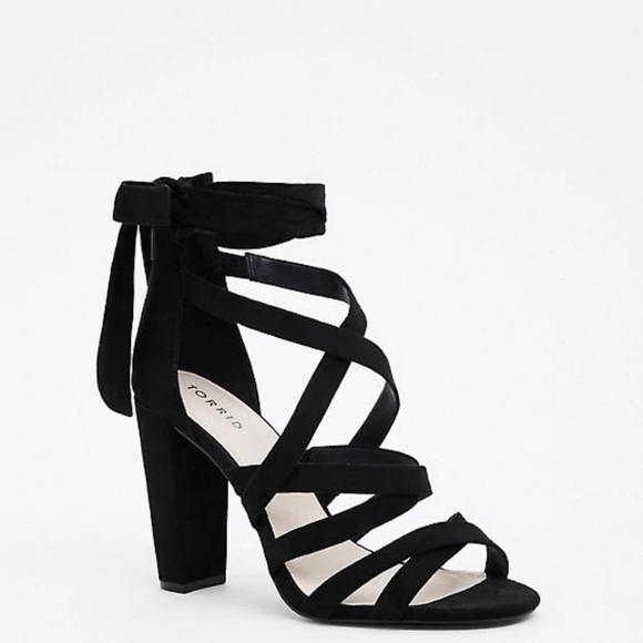 torrid Shoes - Strappy Black Lace Up Heels